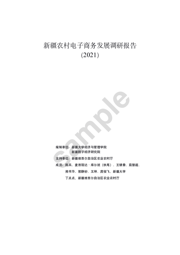 新疆农村电子商务发展调研报告（2021）