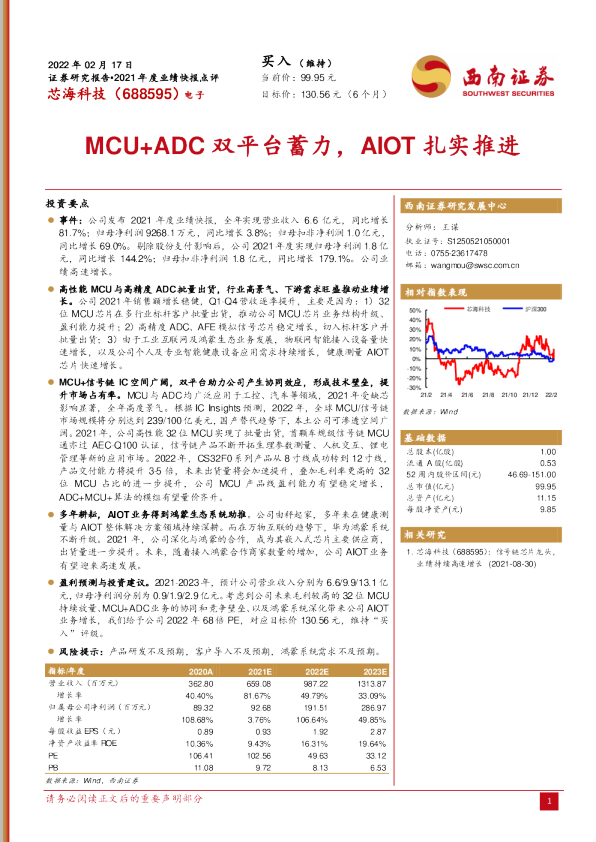 MCU+ADC双平台蓄力，AIOT扎实推进