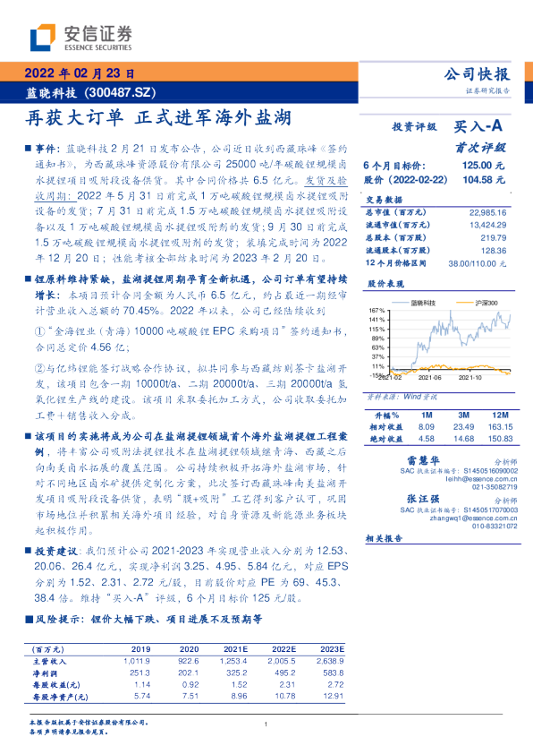 再获大订单，正式进军海外盐湖