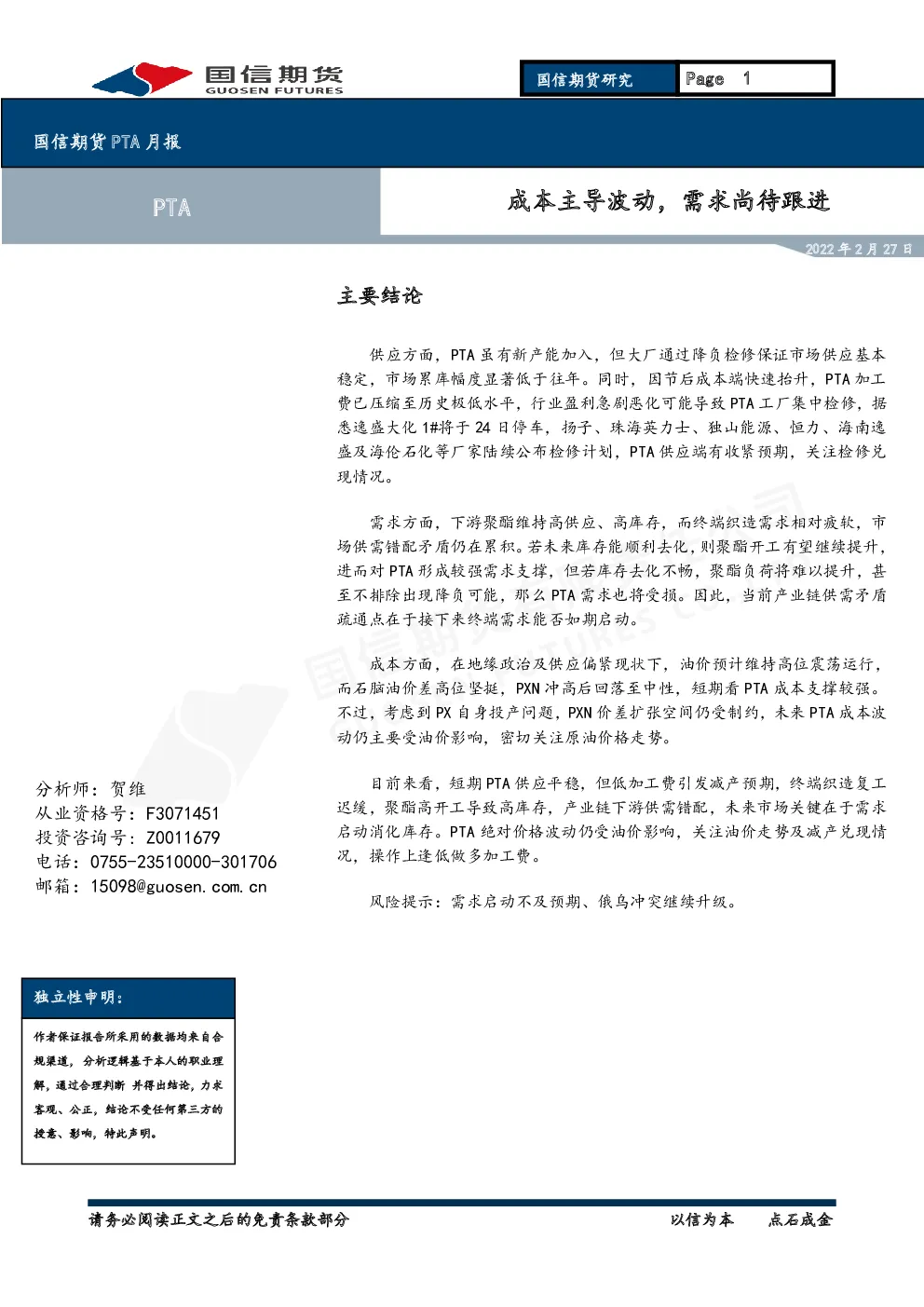 报告封面