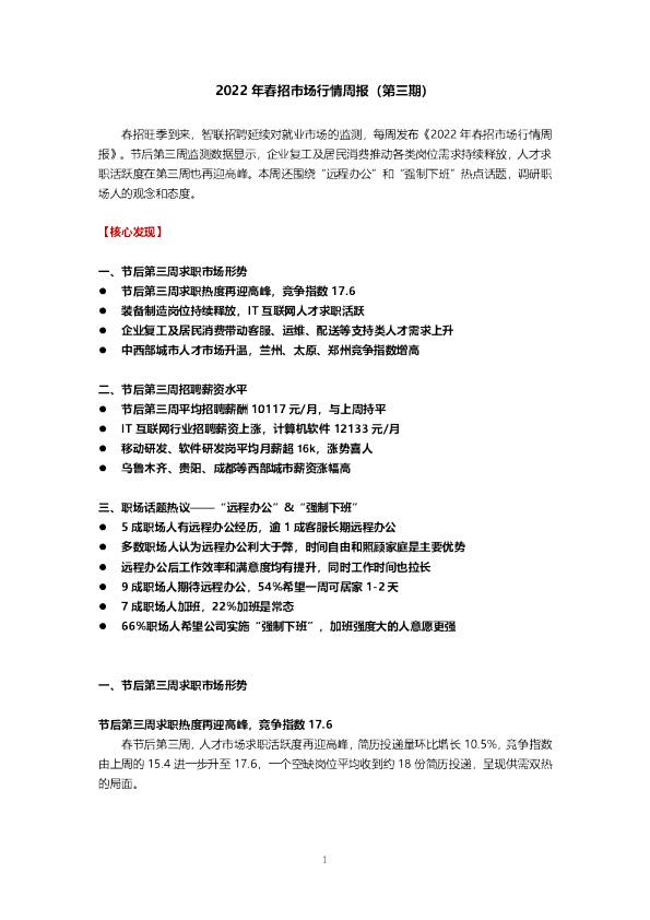 2022年春招市场行情周报（第三期）