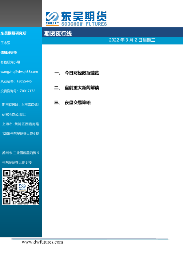 东吴期货期货夜行线