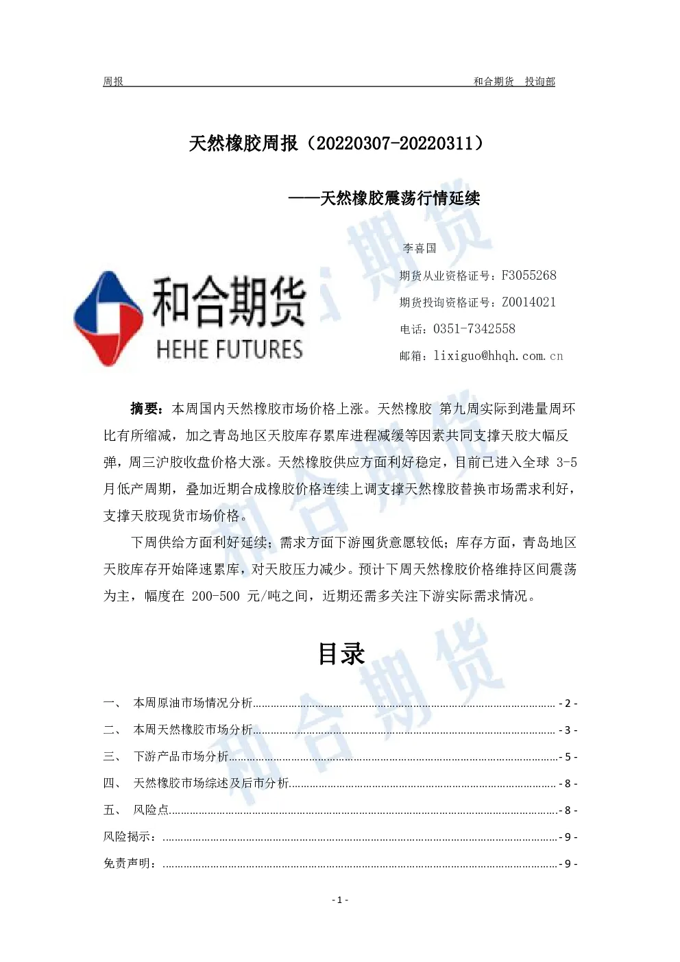 报告封面