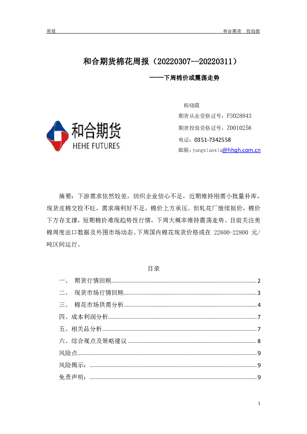 报告封面