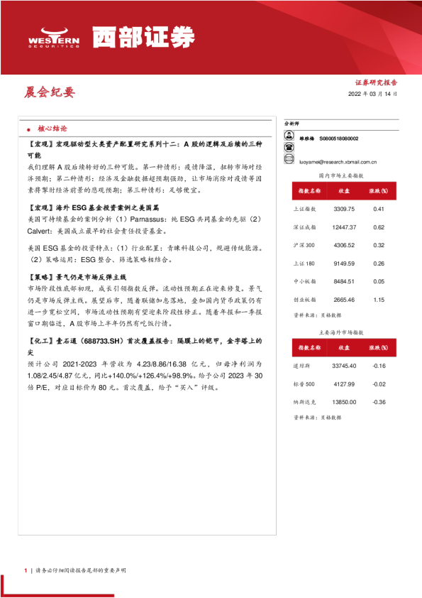 晨会纪要