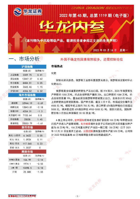 华龙证券内参