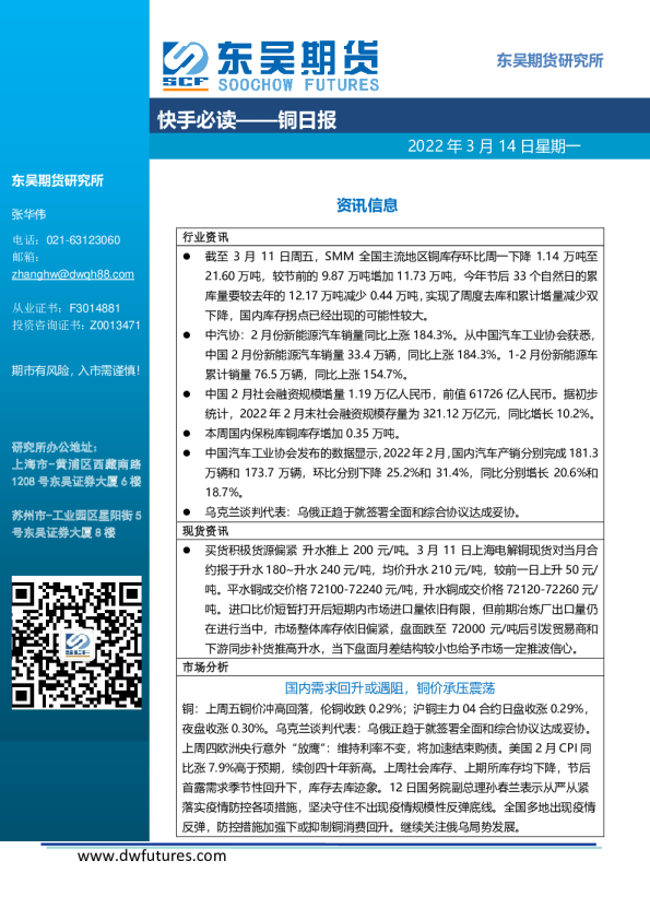 东吴期货铜日报