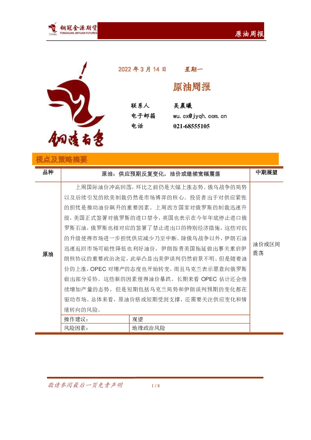 报告封面