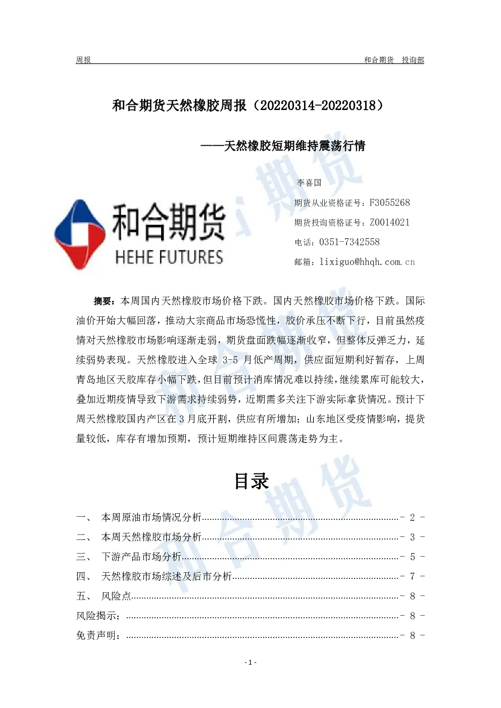 报告封面
