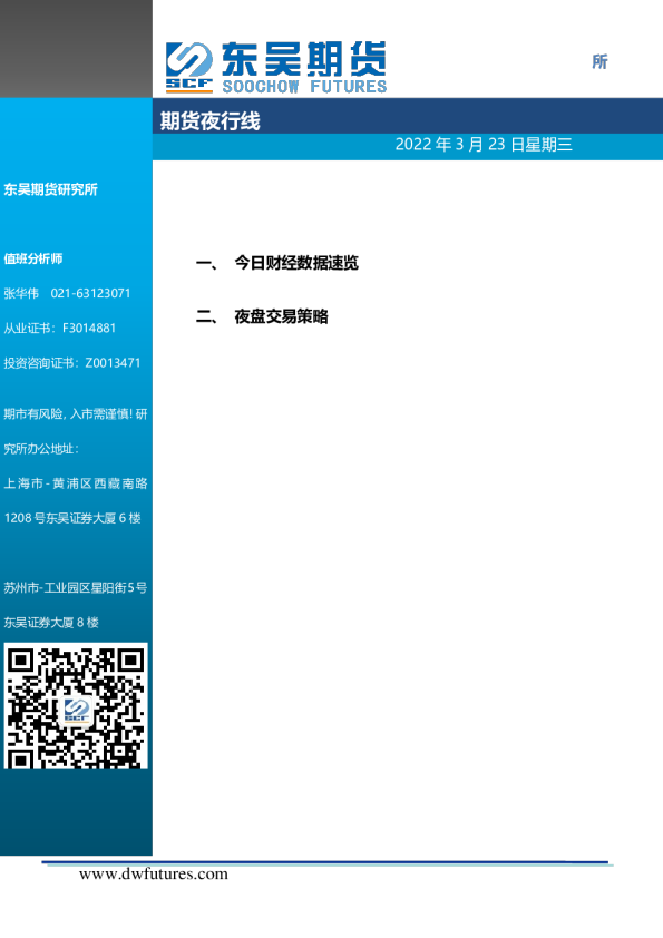 东吴期货期货夜行线