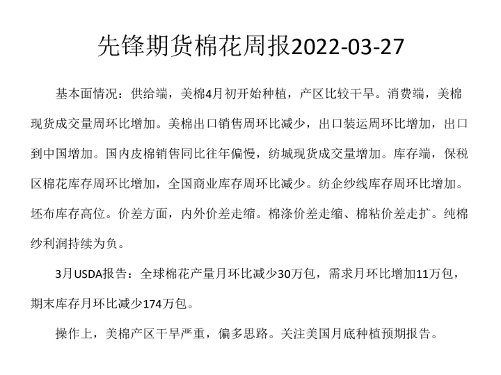 棉花周报