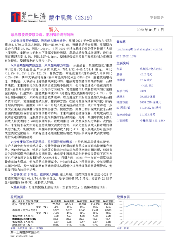 众品类发展齐头并进，盈利弹性逐年释放