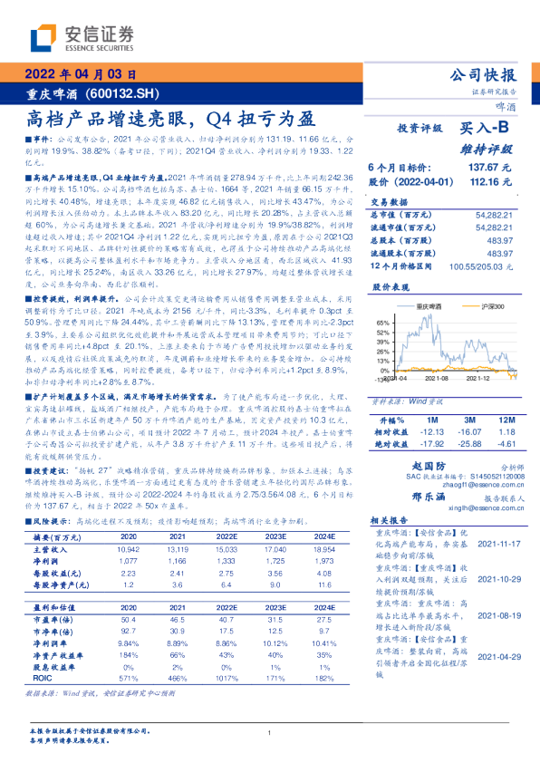 高档产品增速亮眼，Q4扭亏为盈