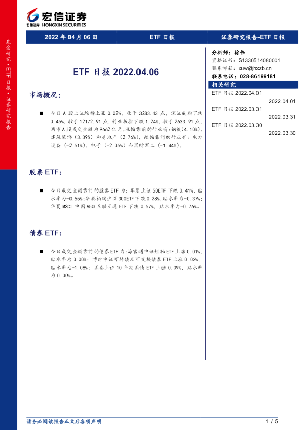 ETF日报2022.04.06
