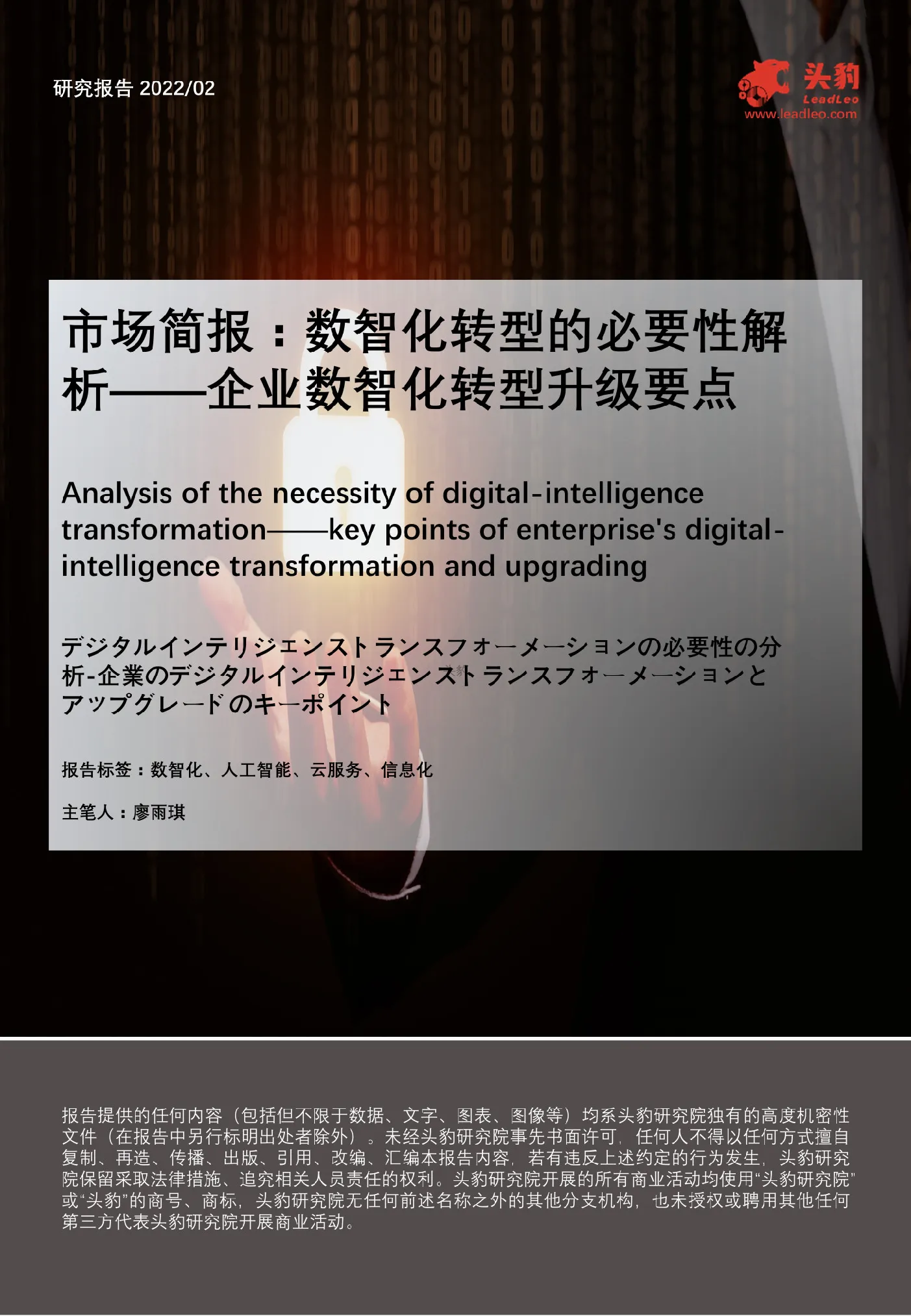 报告封面
