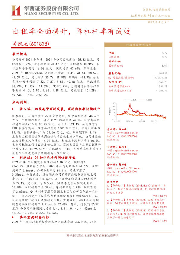 出租率全面提升，降杠杆卓有成效