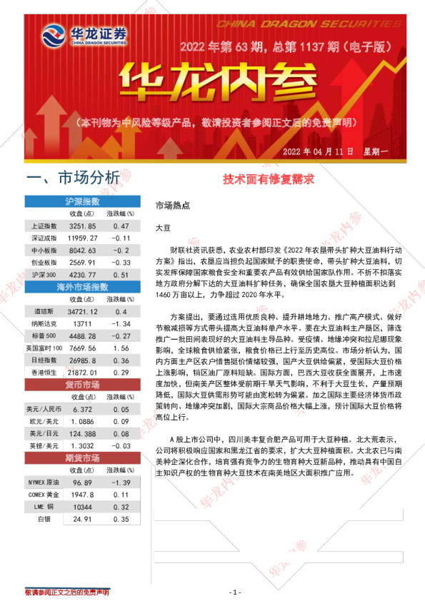 华龙证券内参