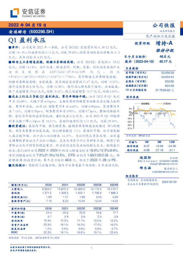 Q1盈利承压