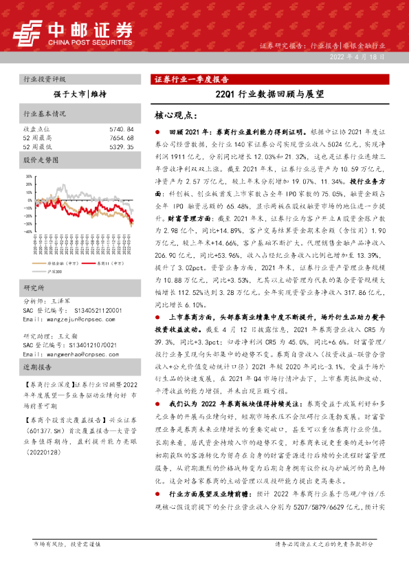 22Q1行业数据回顾与展望