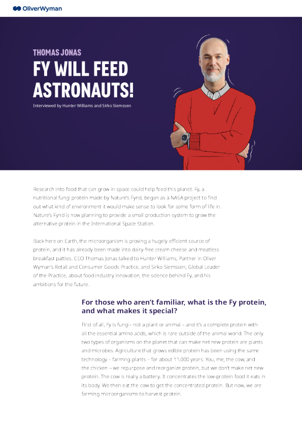 托马斯·乔纳斯谈食品工业创新