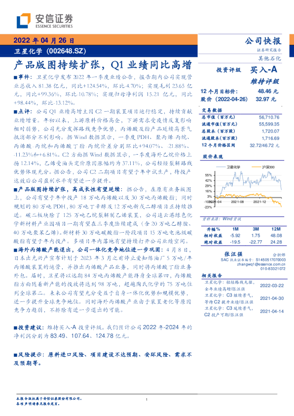 产品版图持续扩张，Q1业绩同比高增