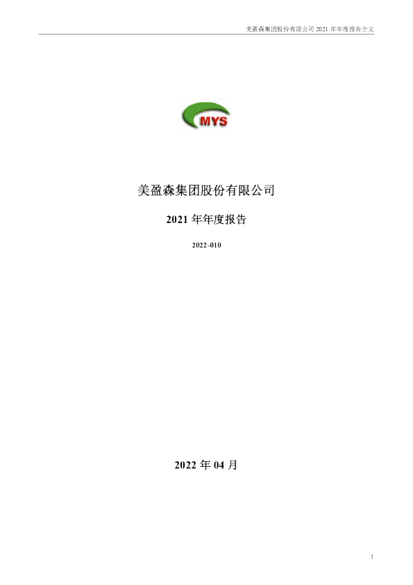 美盈森：2021年年度报告