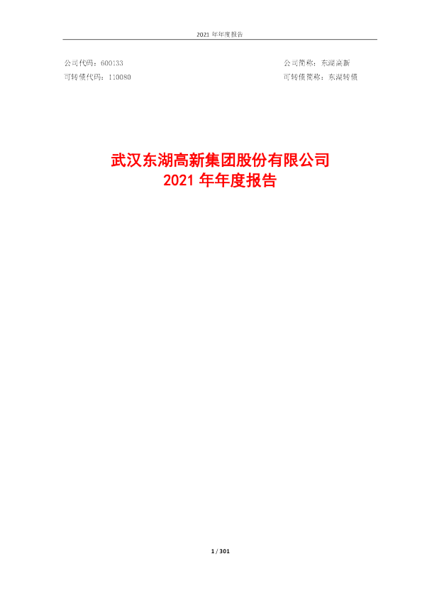 东湖高新：东湖高新2021年年度报告