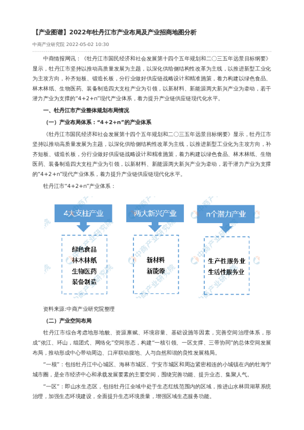 【产业图谱】2022年牡丹江市产业布局及产业招商地图分析