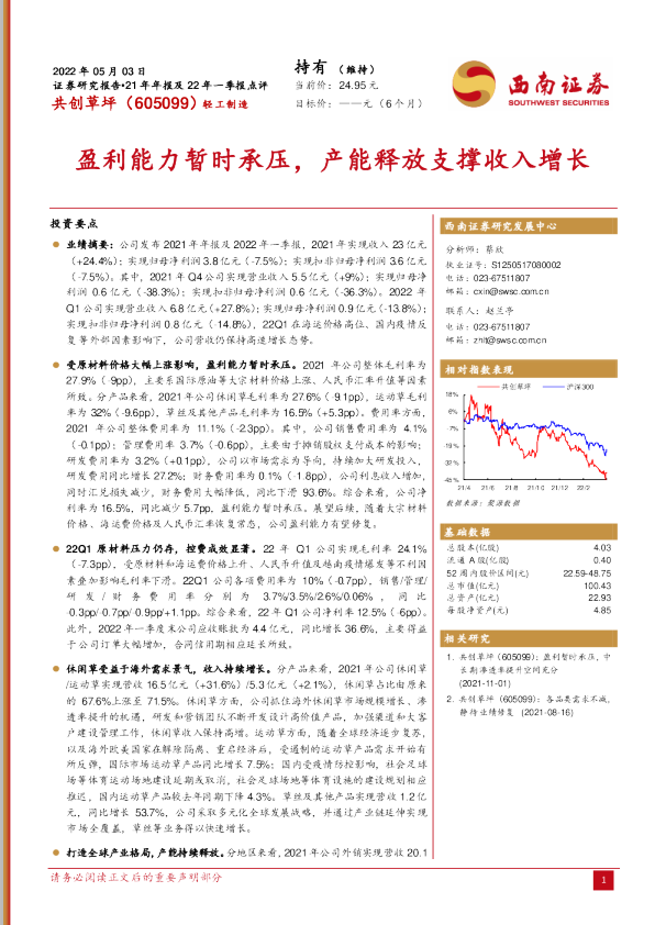 盈利能力暂时承压，产能释放支撑收入增长