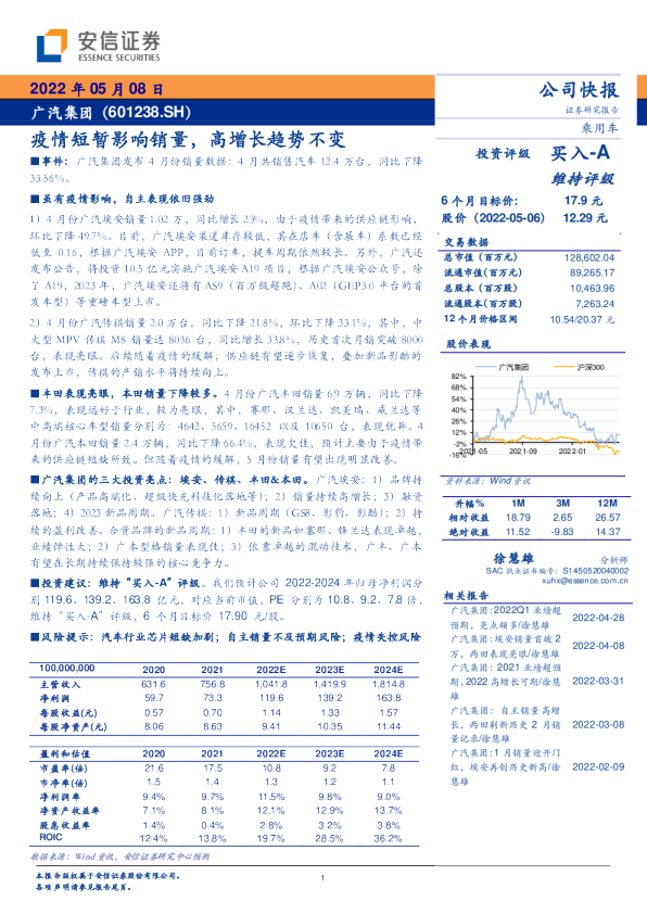 疫情短暂影响销量，高增长趋势不变