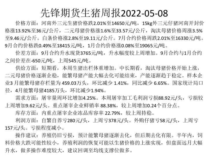 生猪周报