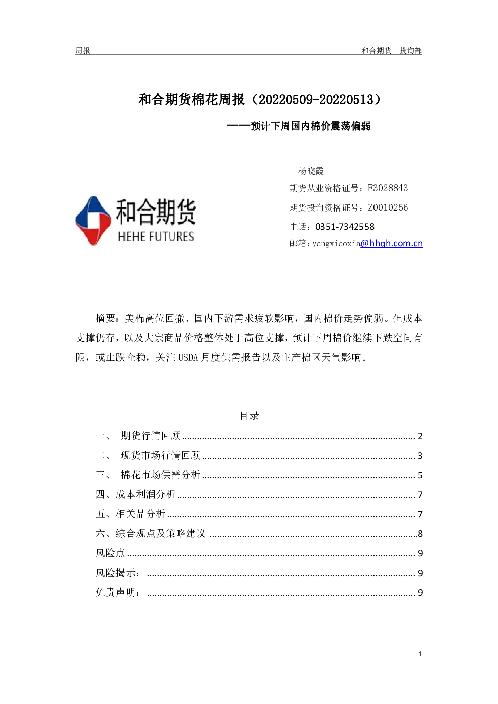 报告封面