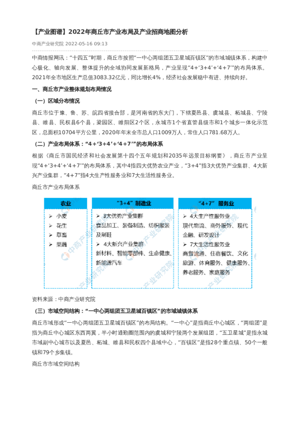 【产业图谱】2022年商丘市产业布局及产业招商地图分析