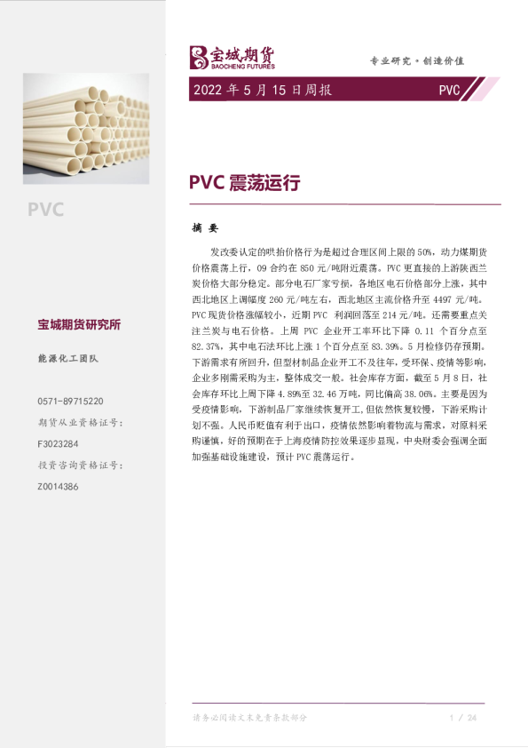 PVC震荡运行