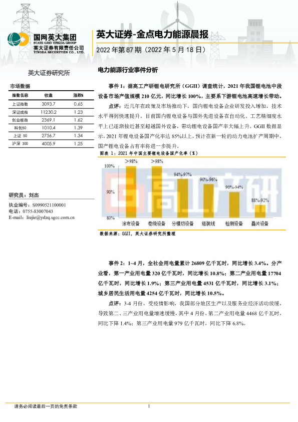 英大证券金点电力能源晨报