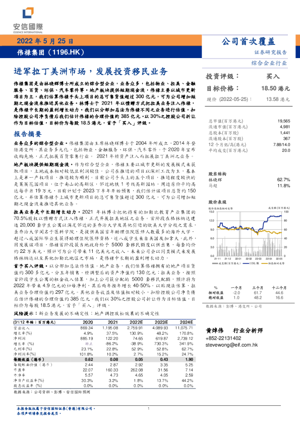 进军拉丁美洲市场，发展投资移民业务