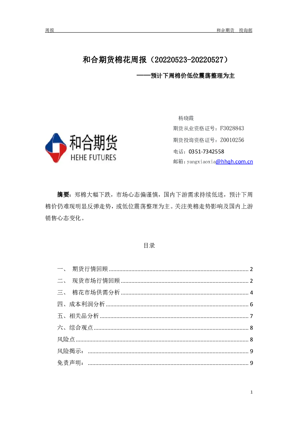 报告封面