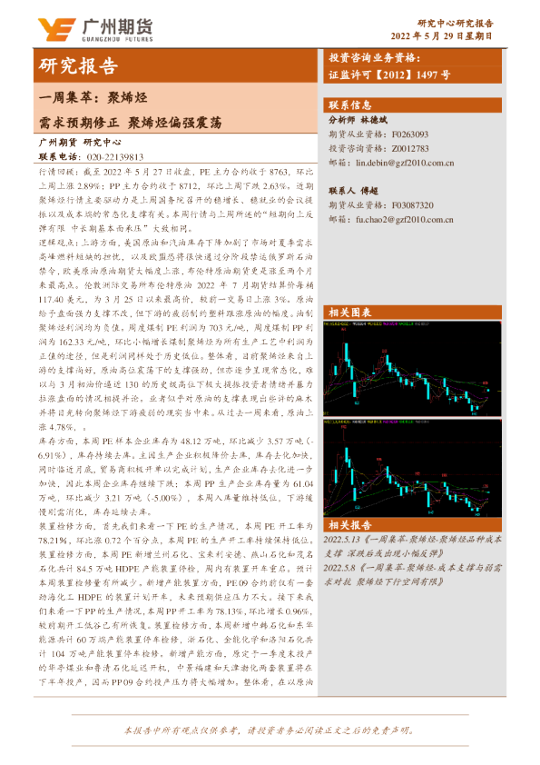 一周集萃：聚烯烃：需求预期修正聚烯烃偏强震荡