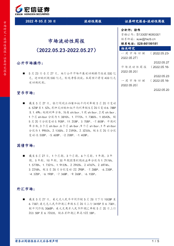 市场流动性周报
