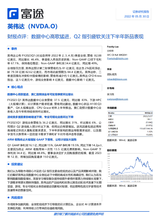 财报点评：数据中心高歌猛进，Q2指引疲软关注下半年新品表现