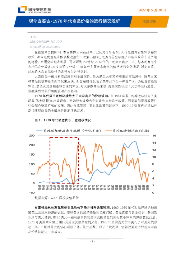 观今宜鉴古：1970年代商品价格的运行情况浅析