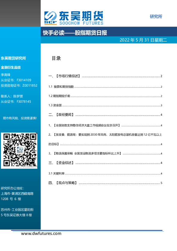 股指期货日报