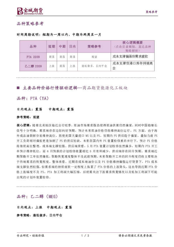宝城期货聚酯早报