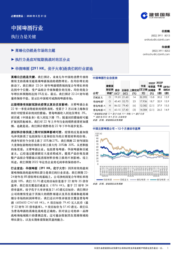 中国啤酒行业：执行力是关键