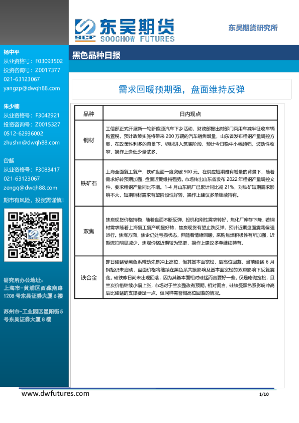 黑色品种日报