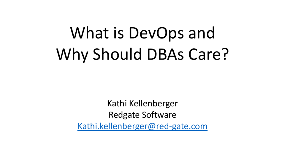 将 DevOps 带入数据仓库去世 - Kathi Kellenberger