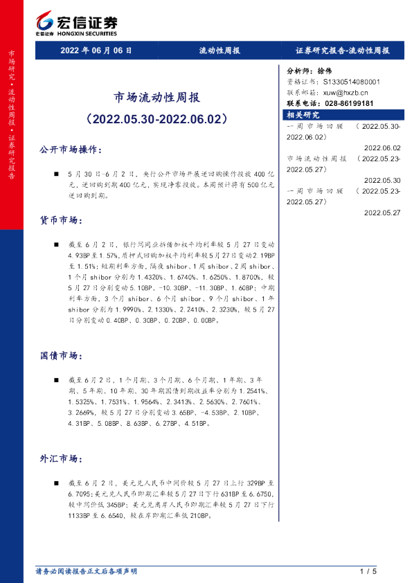 市场流动性周报