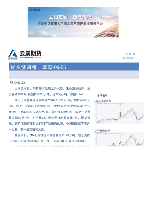 云晨研究 | 锌周报(2022年6月6日)