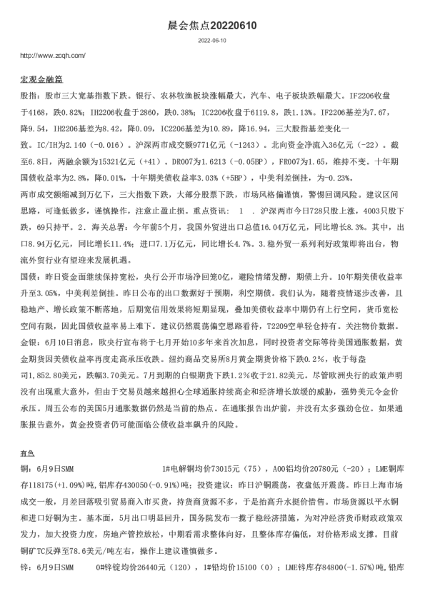 晨会焦点