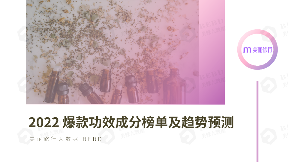 2022爆款功效成分榜单及趋势预测